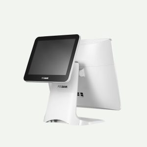 QubePos Peripherals POSBANK APEXA 2nd Monitor White Front Version View