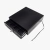 QubePos Peripherals QubePos C4141B Cash Drawer Top View with Open Drawer and Wired