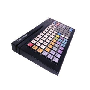 QubePos Peripherals QubePos KB-78 Programmable Keyboard Front Left Side View